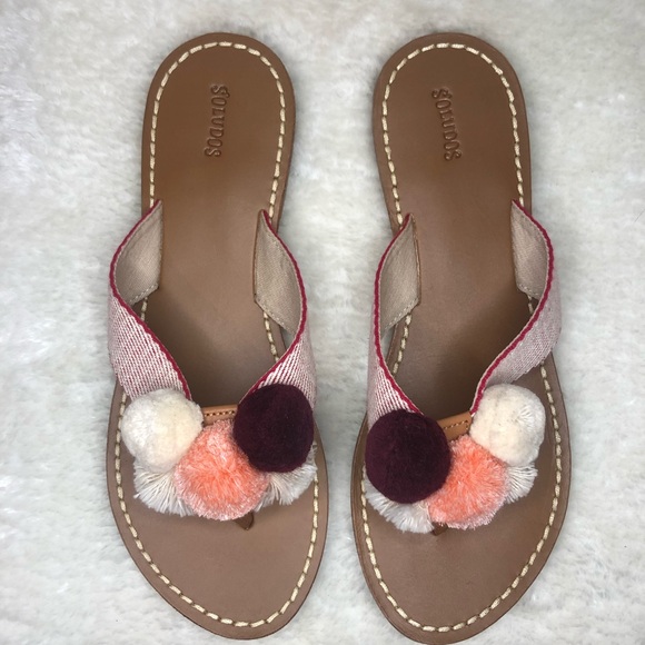 Soludos Shoes - Soludos Capri Pompom Flip Flop Size 8